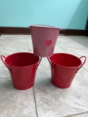 Valentine Heart Small Buckets Tins Decorative Pots